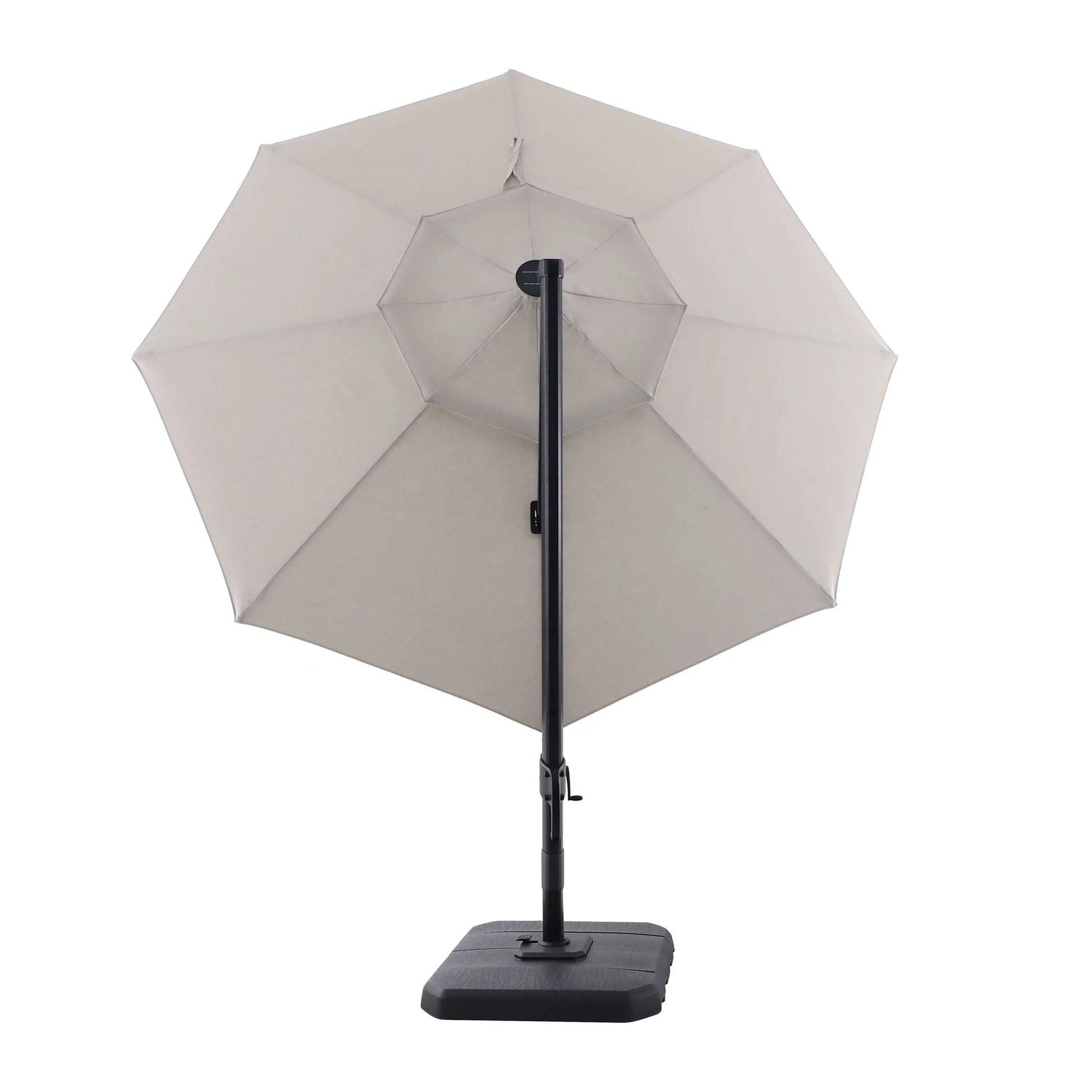 Better Homes & Gardens 12' x 11' 8-Rib Gray Octagonal Outdoor Patio Umbrella and Weighted Base