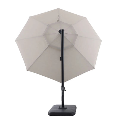 Better Homes & Gardens 12' x 11' 8-Rib Gray Octagonal Outdoor Patio Umbrella and Weighted Base
