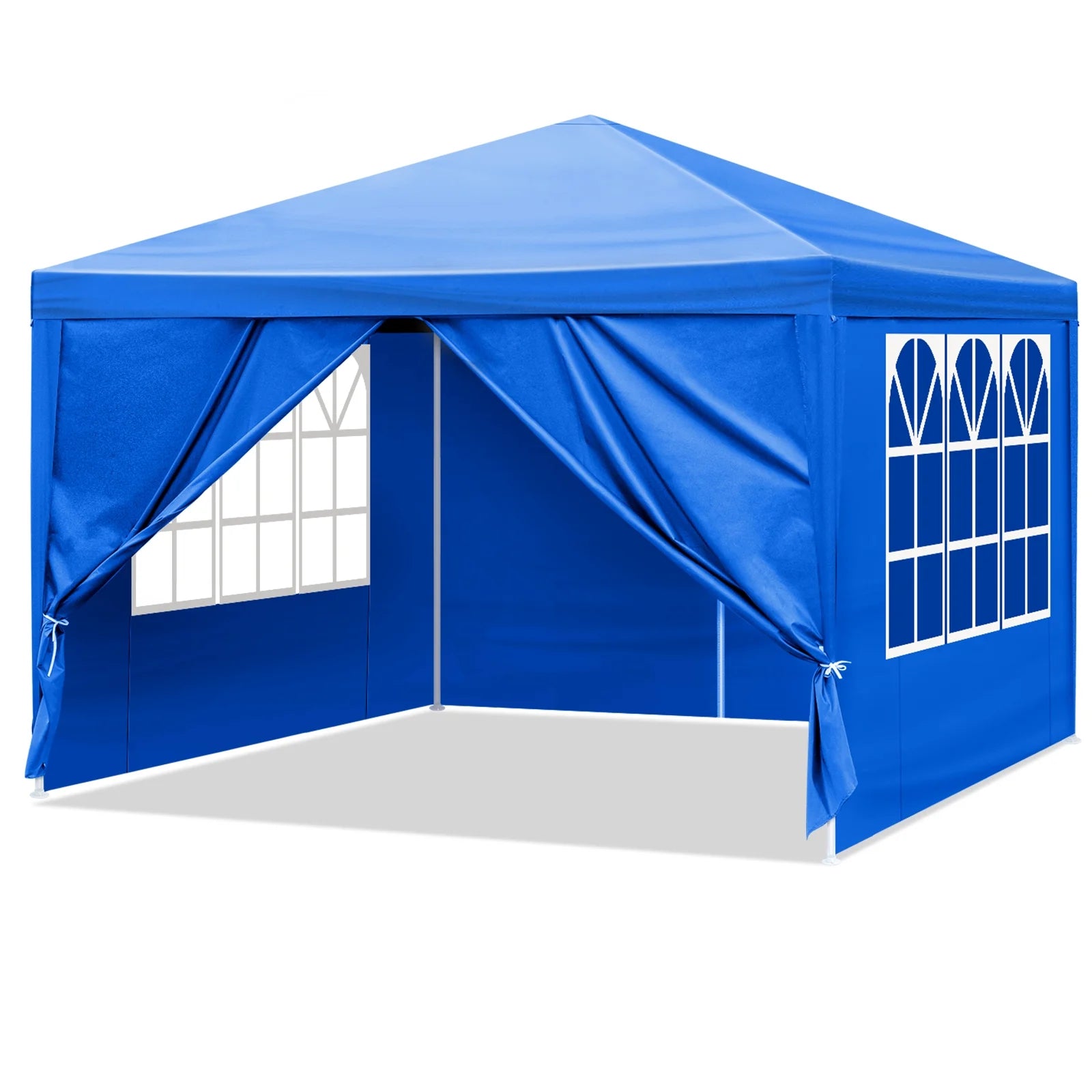 GVN 10'x10' Outdoor Canopy, Gazebo Waterproof Outdoor Canopy Patio Tent Party Tent for Wedding BBQ Cater, UV Resistant Waterproof Canopy Tent for Outdoor Events, Patio Backyard, Blue
