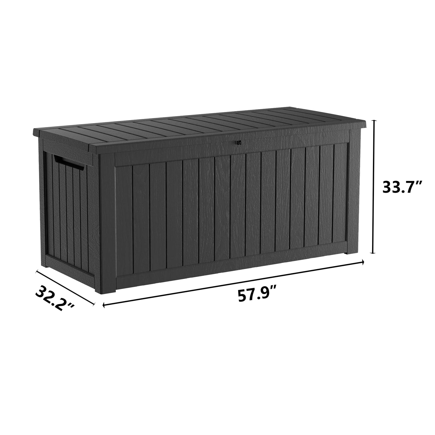 CIRUI 230 Gallon Double-Wall Resin Deck Box - Lockable Waterproof Outdoor Storage Box, 1000lbs Capacity & Doubles as Seating for Patio Furniture - Garden Tools, Pool Accessories (Black)
