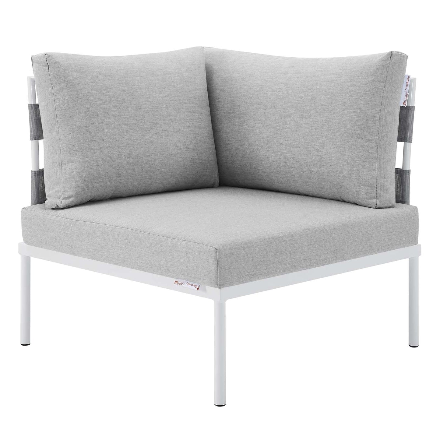 Modway Harmony 7-Piece Sunbrella® Outdoor Patio Aluminum Sectional Sofa Set in Gray Gray