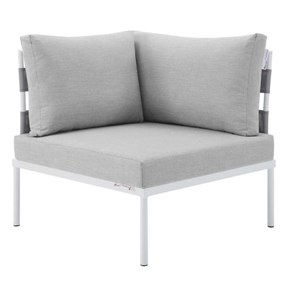 Modway Harmony 7-Piece Sunbrella® Outdoor Patio Aluminum Sectional Sofa Set in Gray Gray
