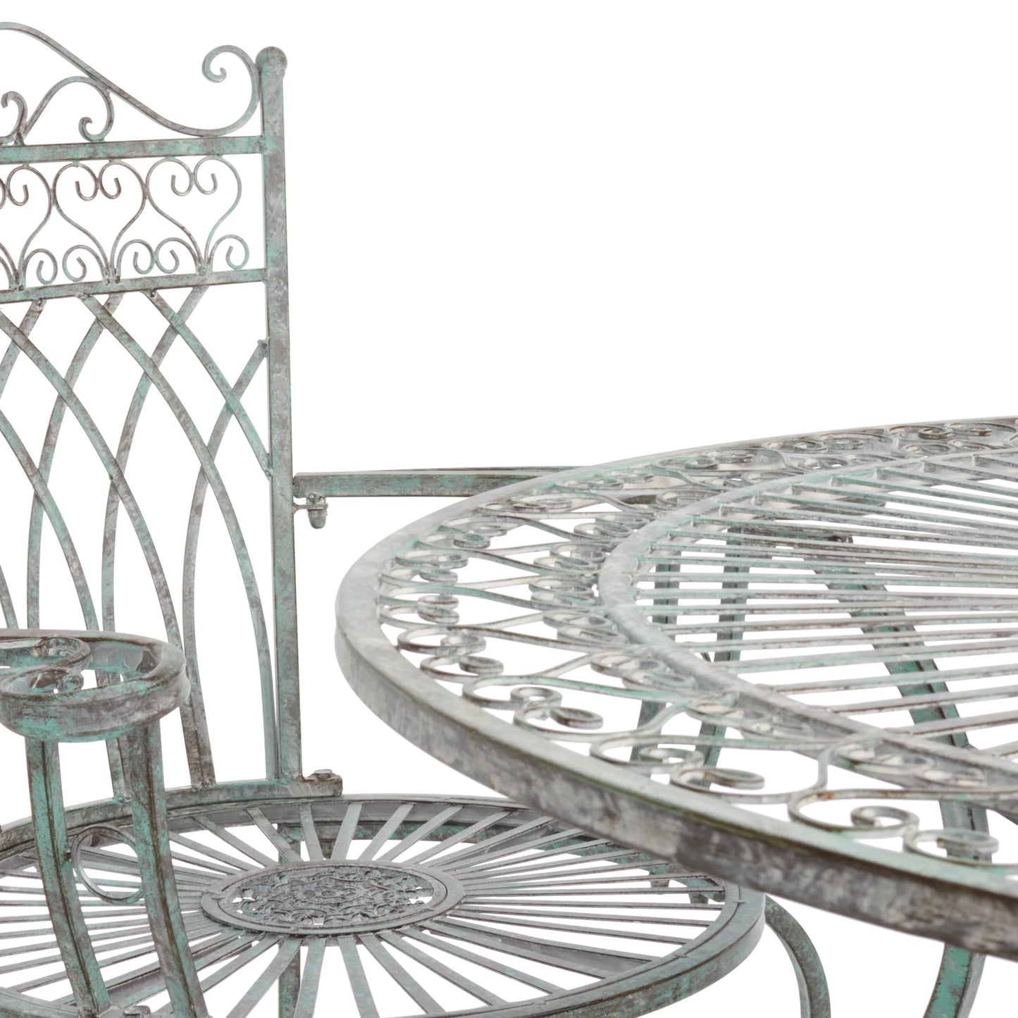 SAFAVIEH Thessaly Outdoor Patio 5 Piece Dining Set, Antique Green