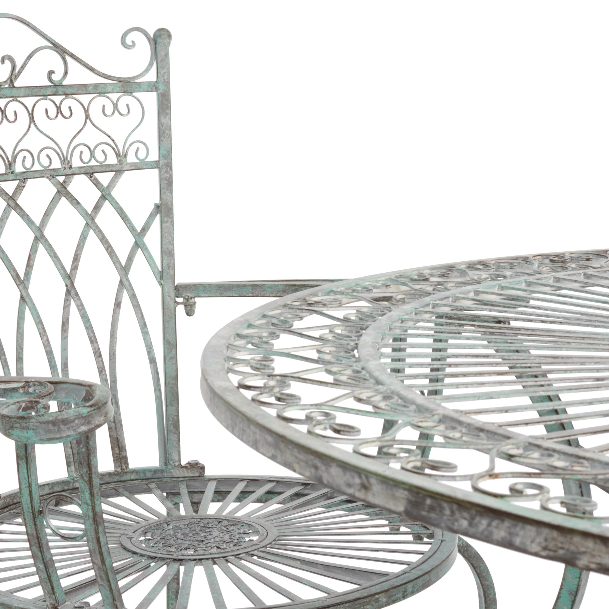 SAFAVIEH Thessaly Outdoor Patio 5 Piece Dining Set, Antique Green