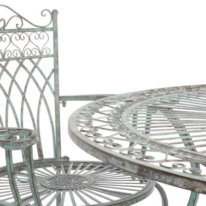 SAFAVIEH Thessaly Outdoor Patio 5 Piece Dining Set, Antique Green