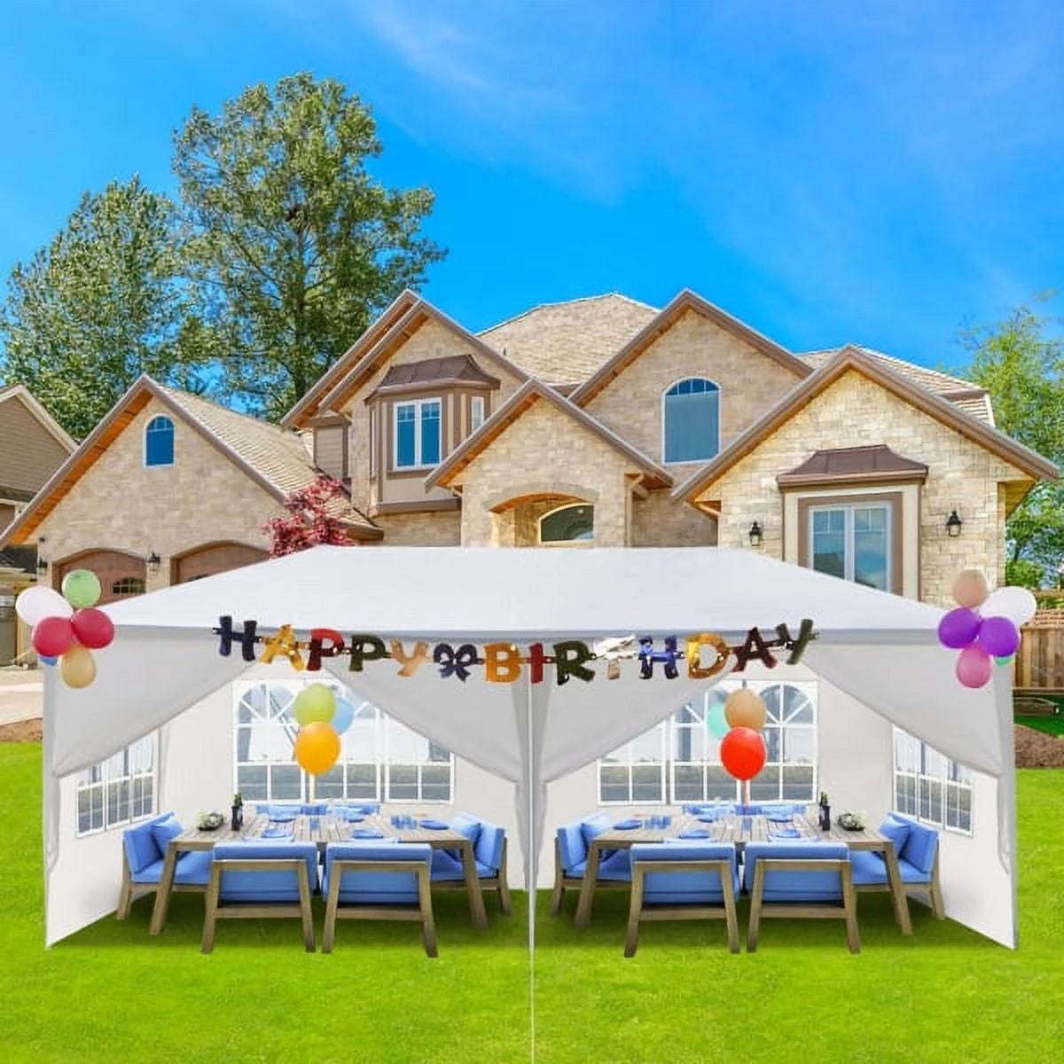 Mother's Day Sales - 10' x 20' Party Tent,Portable Wedding Party Tent,Patio Parties Tent BBQ Shelter Canopy Gazebo for Outdoor Events(10'x20' w/6 sidewalls)