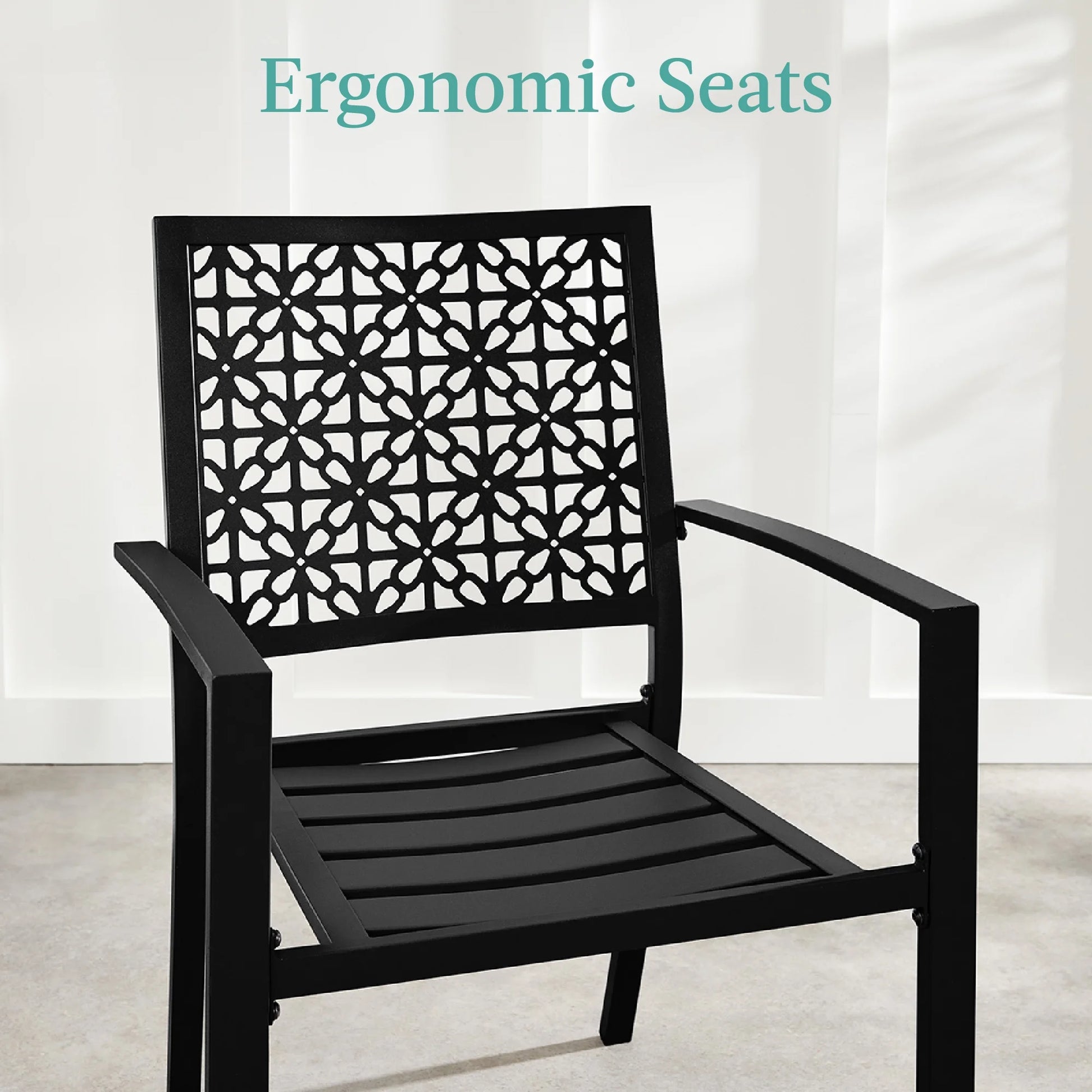 Best Choice Products 3-Piece Stackable Steel Outdoor Conversation Bistro Set, Patio Chat Furniture w/2 Chairs, Table- Black