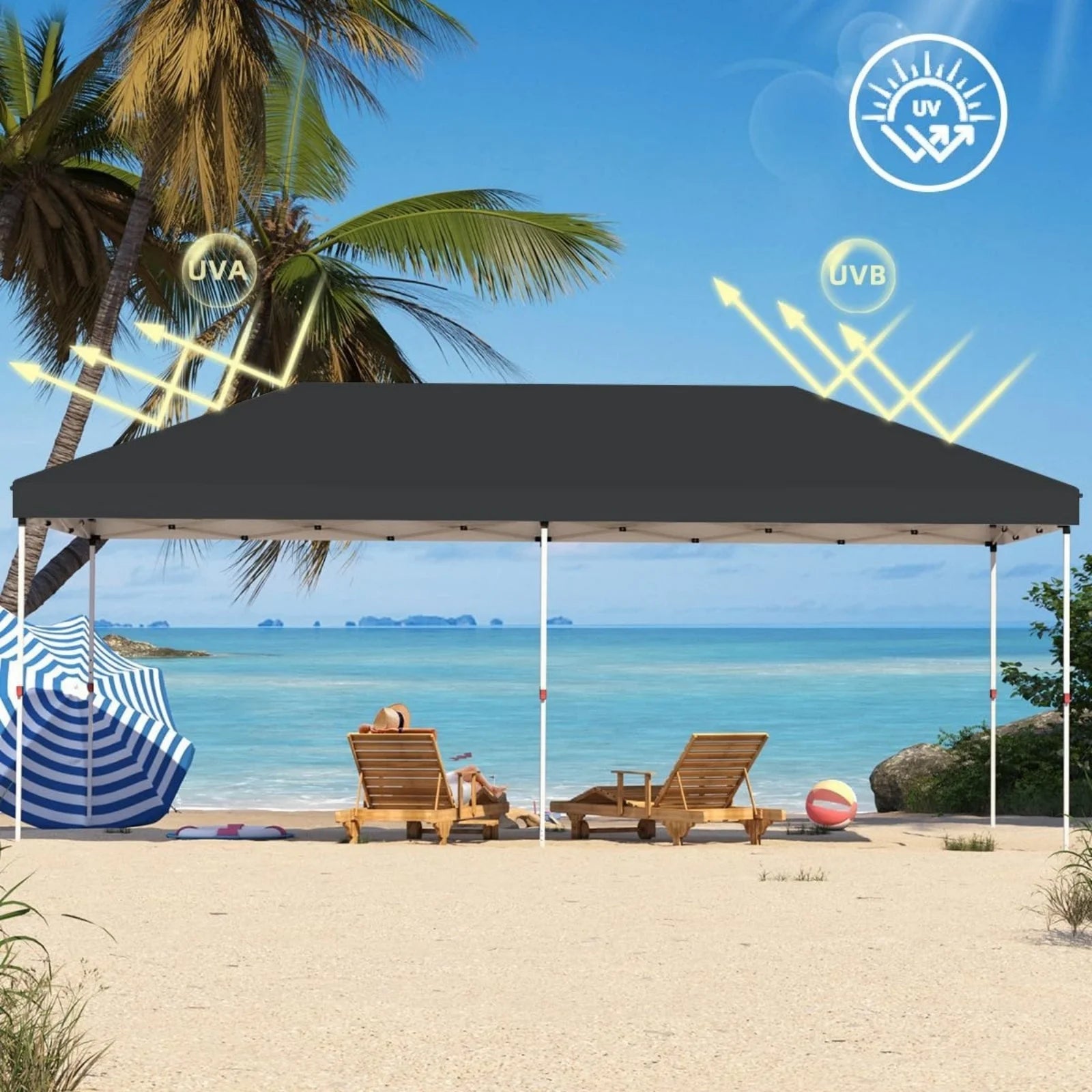 Telyswee 10'x20' Pop Up Canopy, Waterproof & UV Resistant Commercial Instant Canopy Tent Outdoor Events Instant Shelter for Farmer Market, Party, Event, Patio