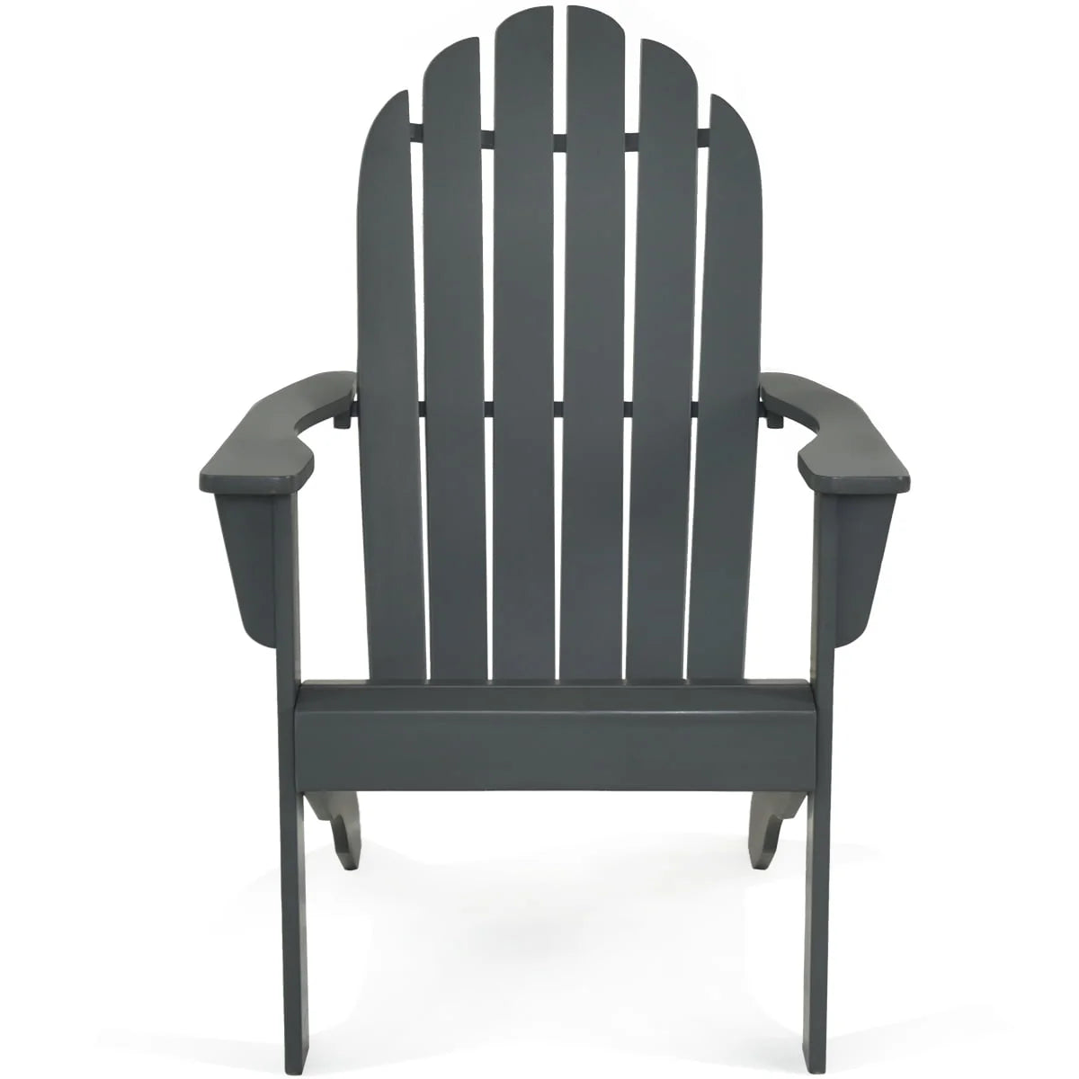 Costway Outdoor Adirondack Chair Accent Chair Solid Wood Durable Patio Garden Deck Furniture Gray