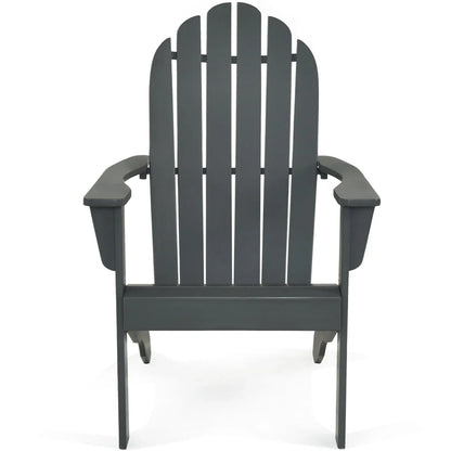 Costway Outdoor Adirondack Chair Accent Chair Solid Wood Durable Patio Garden Deck Furniture Gray