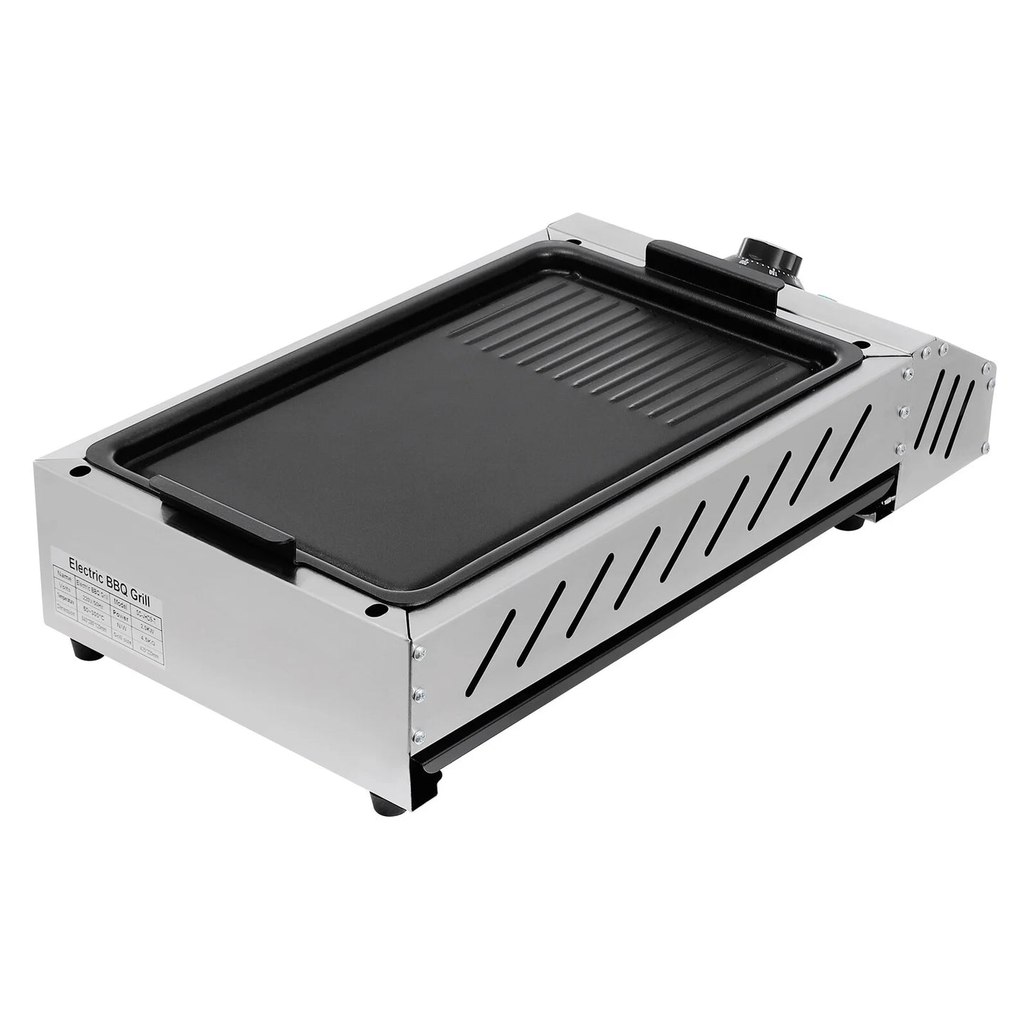 ToppiJoy 122-572° F Electric Griller, Adjustable Temperature Control Teppanyaki Flat Grill for Outdoor Cooking Kitchen and Patio Backyard Barbecue