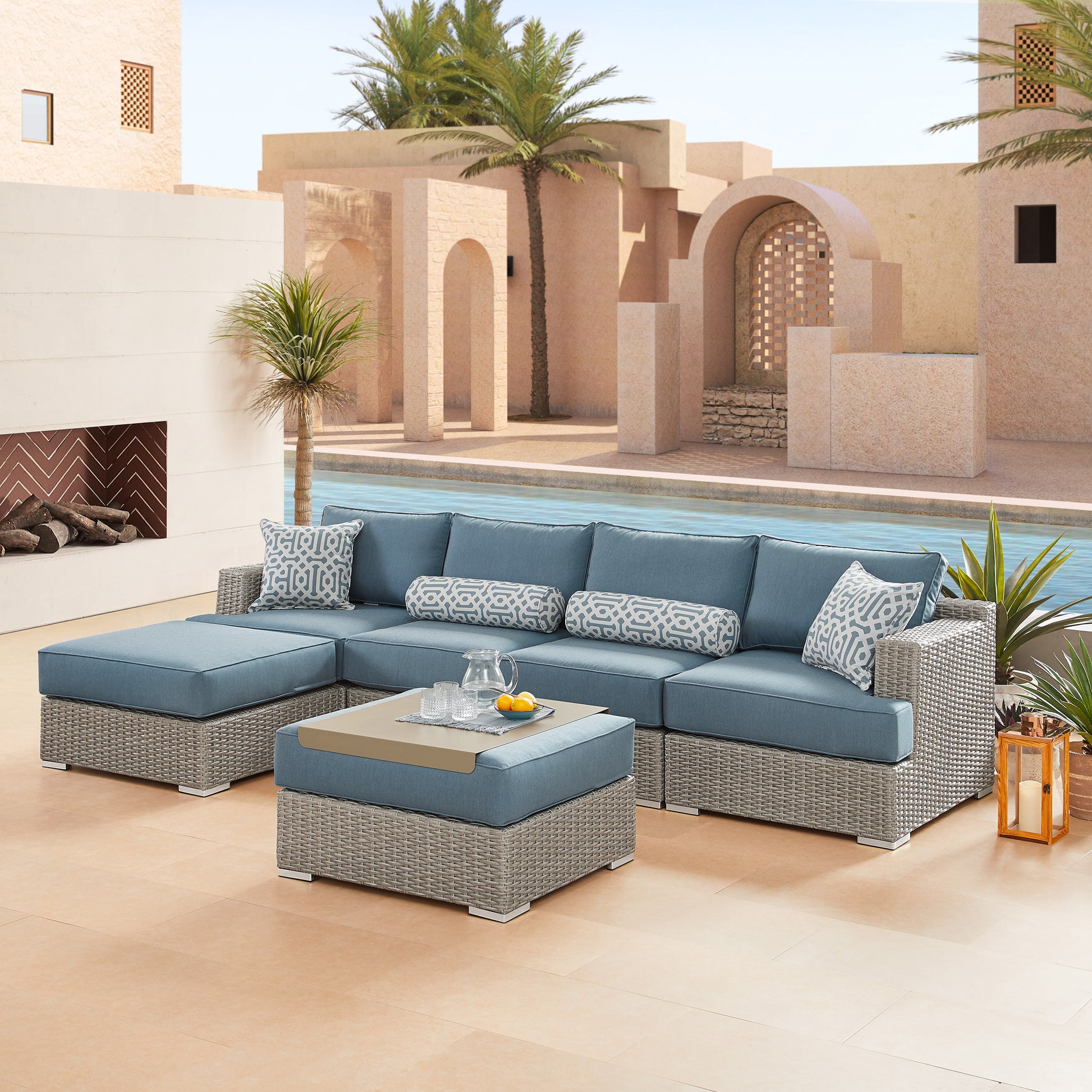 Sirio Niko 6-piece Modular Outdoor Patio Seating Set