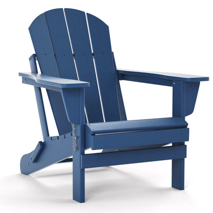 TORVA Folding Adirondack Chair, Fire Pit Chair,Patio Outdoor Chairs All-Weather Proof HDPE Resin for BBQ Beach Deck Garden Lawn Backyard, Black