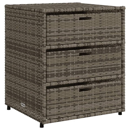 vidaXL Patio Storage Cabinet Brown 21.7"x23.2"x27.2" Poly Rattan