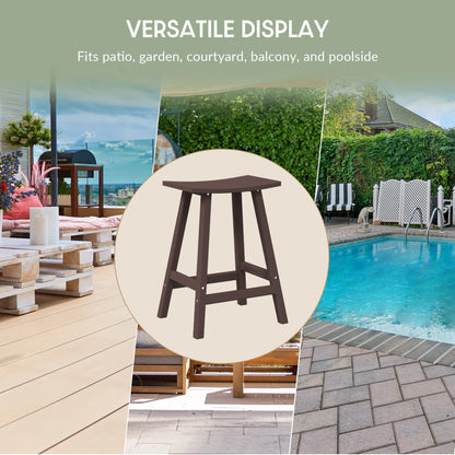 WestinTrends Malibu HDPE Outdoor Patio 24" Bar Stool Saddle Seat (Set of 2), Dark Brown