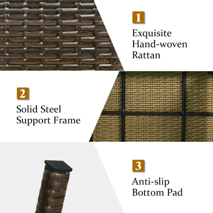 Patiojoy Folding PE Rattan Wicker Side Coffee Table Patio Garden Outdoor