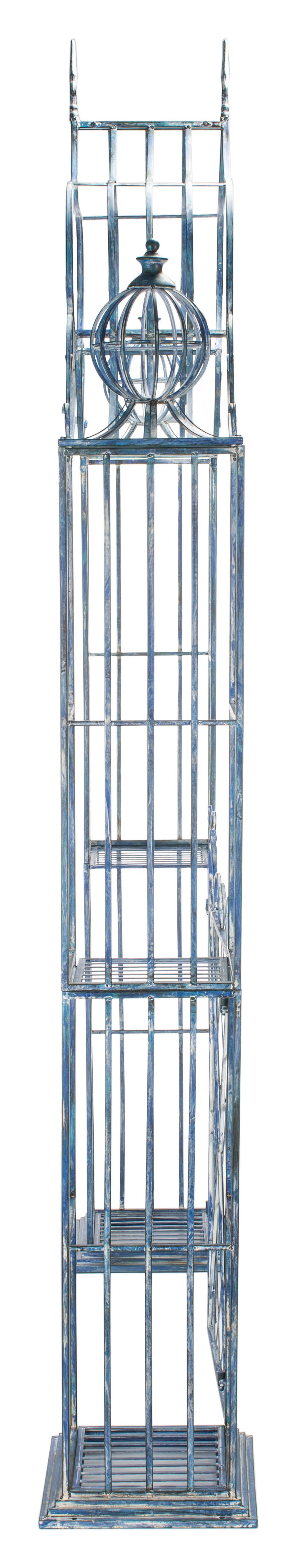 SAFAVIEH Beatrix Outdoor Patio Arbor with Door, Antique Blue