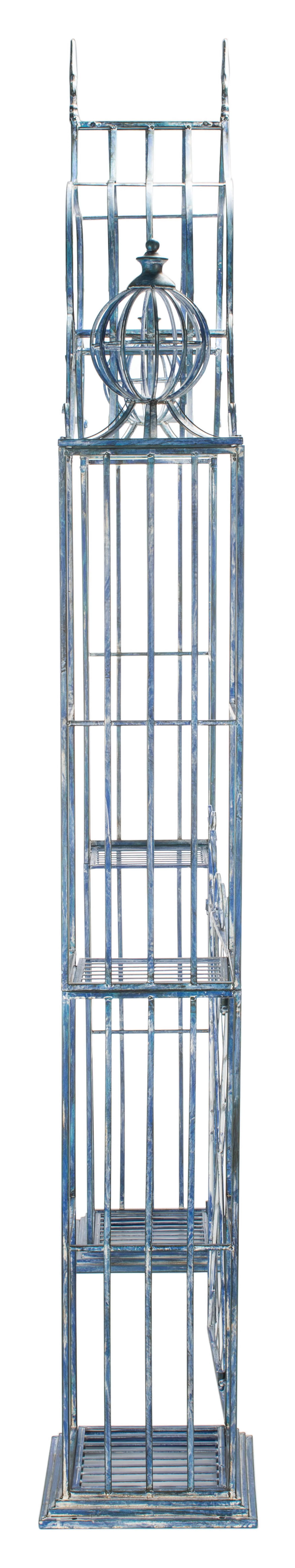 SAFAVIEH Beatrix Outdoor Patio Arbor with Door, Antique Blue