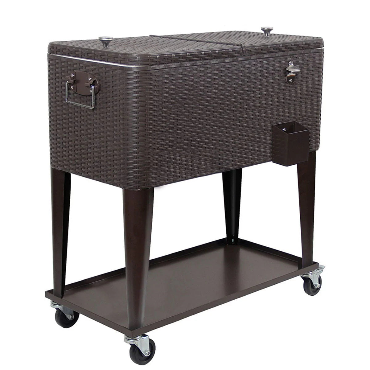 Clevr Outdoor Patio 80 quart Party Portable Rolling Cooler Wheeled Ice Chest