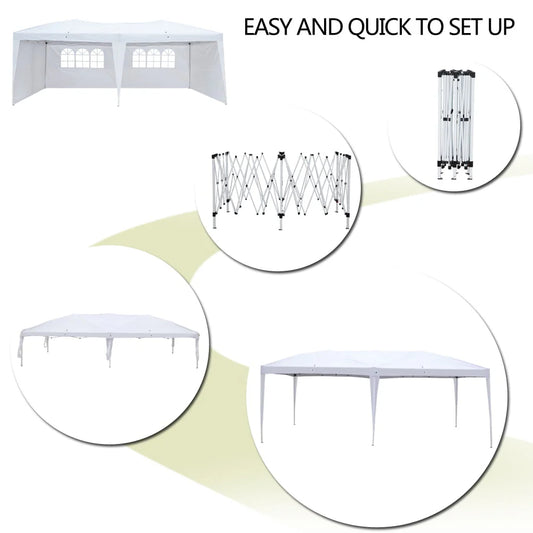 Zimtown 10' x 20' Ez Pop Up Party Tent Patio Wedding Canopy Gazebo Pavilion Car Tent W/4 Side Walls