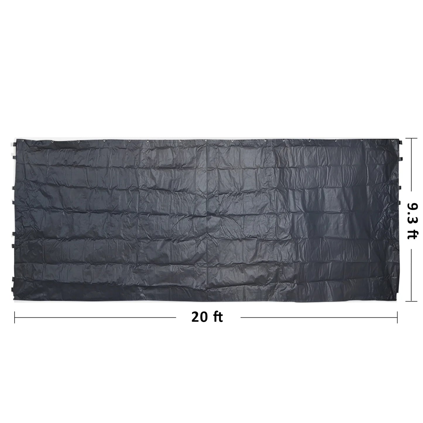 Abba Patio 10x20 ft Weather Carport Sidewall Tarp Replacement, Dark Grey- Top& Frame Not Included