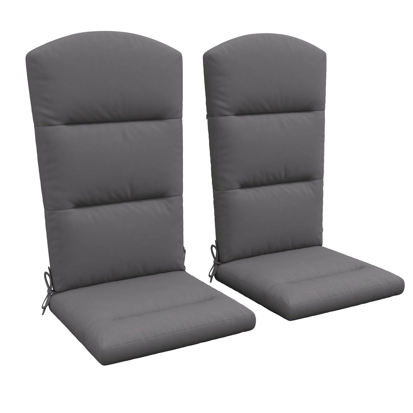 DUOSONG Outsunny 2 Piece Adirondack Chair Cushions, 59 X 20.5 X 2 Inch Outdoor Chair Cushions For Fire Pit Chairs With Seat, Back, Ties, Water Repellent Replacement Patio Seat Pads, Gray Gray