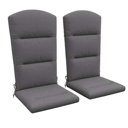 DUOSONG Outsunny 2 Piece Adirondack Chair Cushions, 59 X 20.5 X 2 Inch Outdoor Chair Cushions For Fire Pit Chairs With Seat, Back, Ties, Water Repellent Replacement Patio Seat Pads, Gray Gray