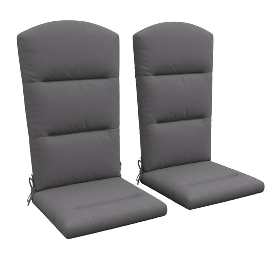 DUOSONG Outsunny 2 Piece Adirondack Chair Cushions, 59 X 20.5 X 2 Inch Outdoor Chair Cushions For Fire Pit Chairs With Seat, Back, Ties, Water Repellent Replacement Patio Seat Pads, Gray Gray