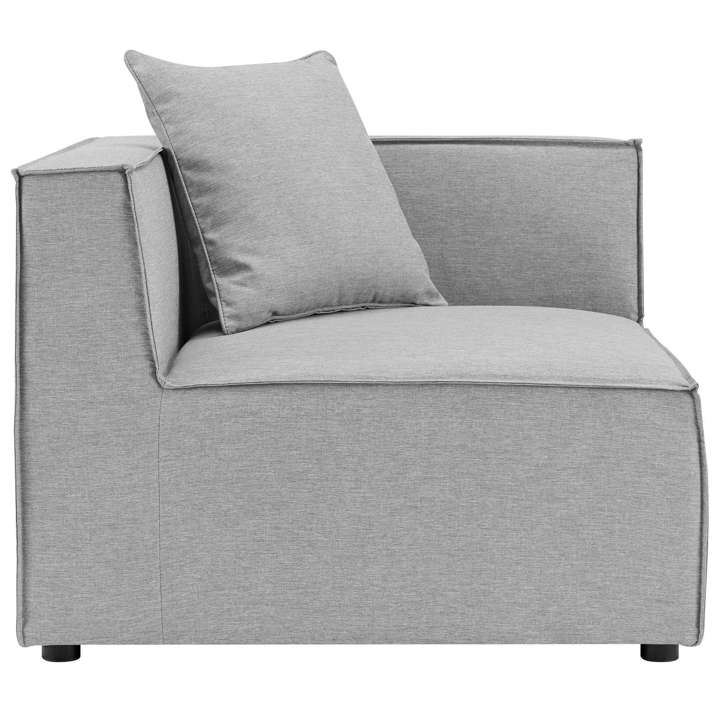 Modway Saybrook Outdoor Patio Upholstered Loveseat and Ottoman Set in Gray