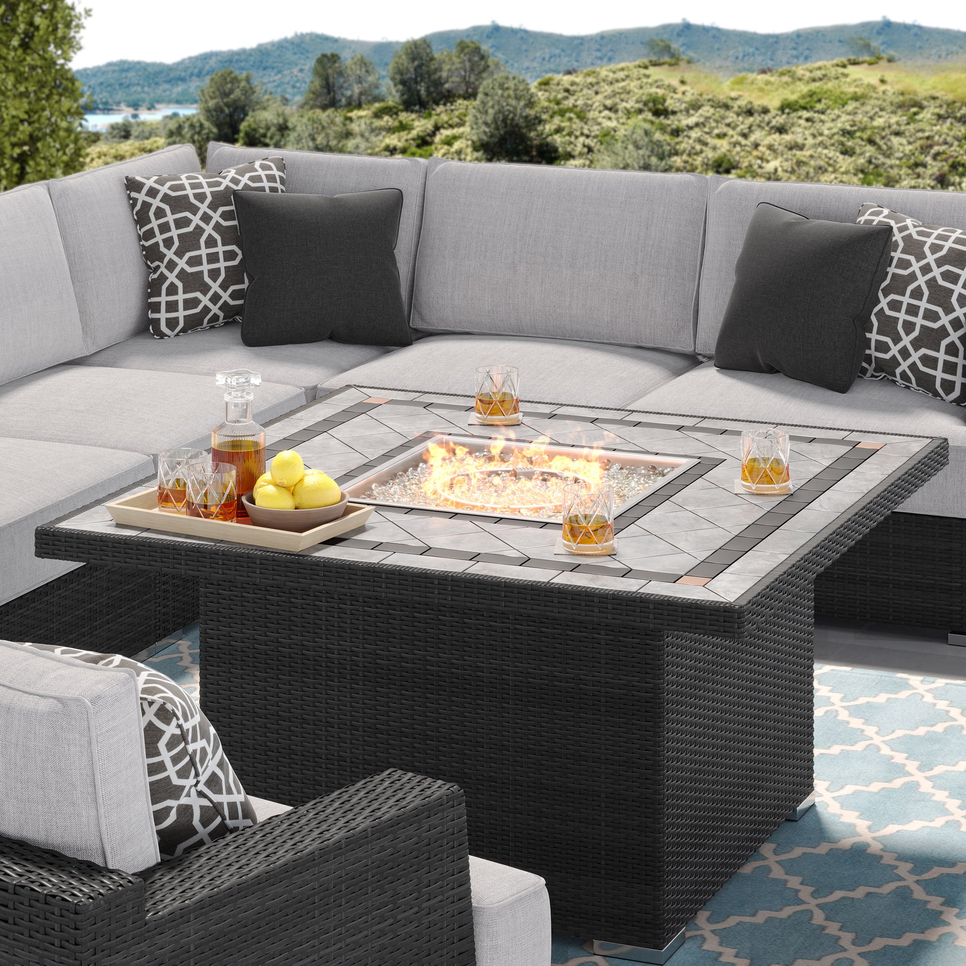 Sirio Niko 9-piece Fire Outdoor Patio Seating Set