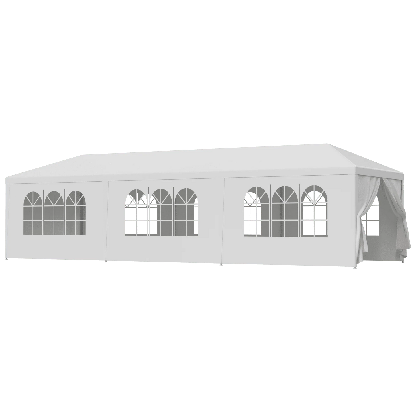 ZENSTYLE Patio Wedding Party Tent Set White Waterproof Canopy - 10 x 30' White
