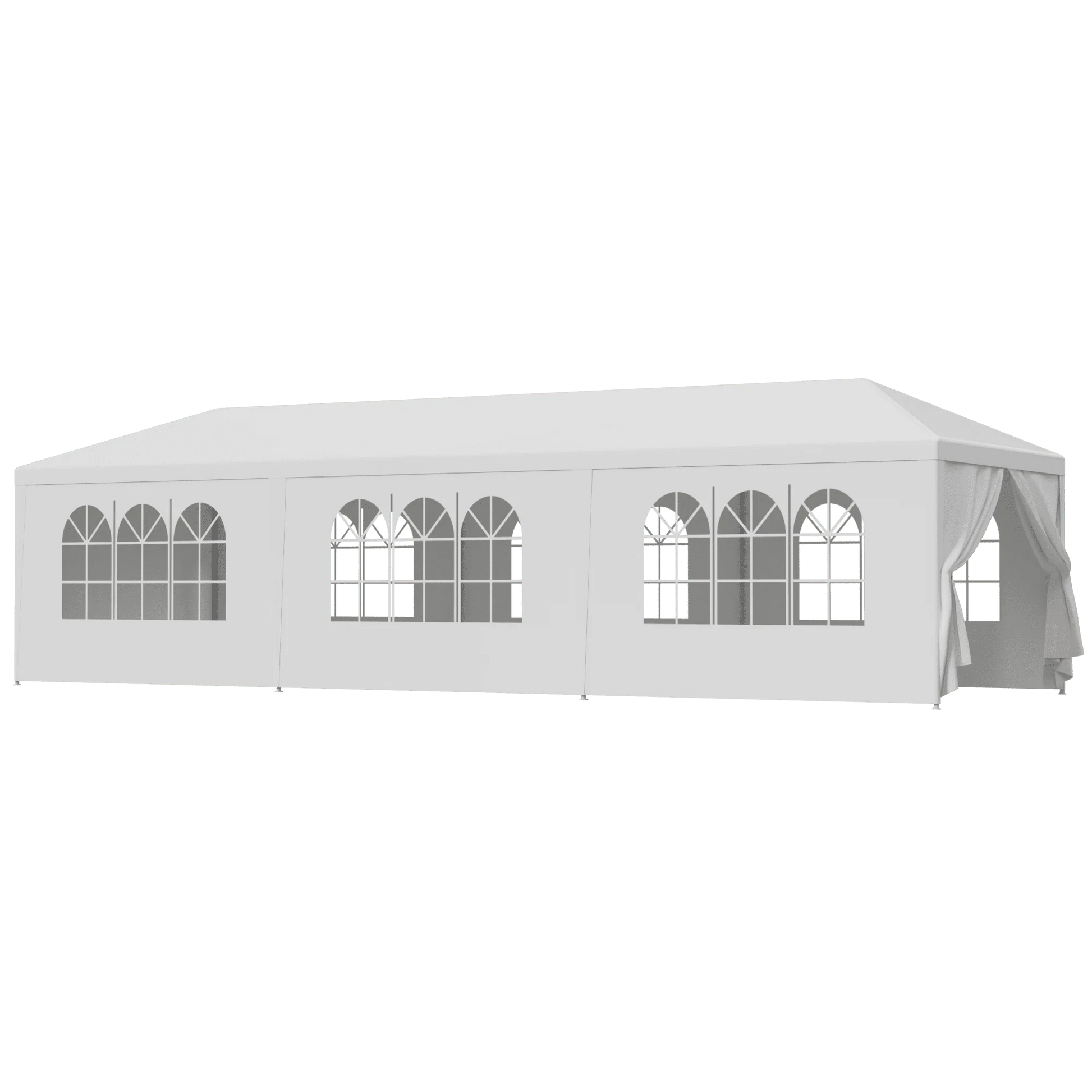 ZENSTYLE Patio Wedding Party Tent Set White Waterproof Canopy - 10 x 30' White