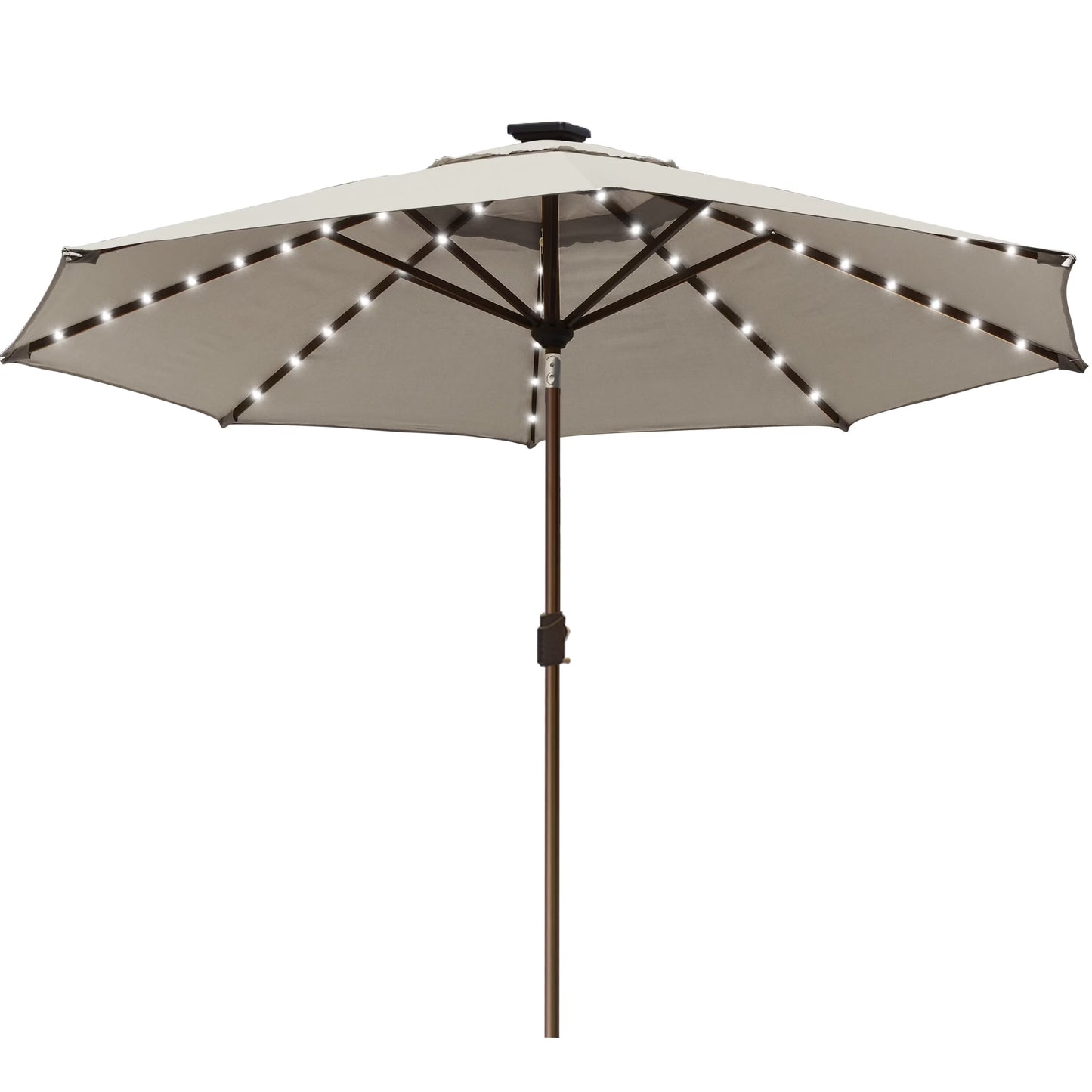 EliteShade Sunbrella Solar Umbrellas 9ft Market Umbrella with 80 LED Lights Patio Umbrellas Outdoor Table Umbrella with Ventilation and 5 Years Non-Fading Top,Ruby