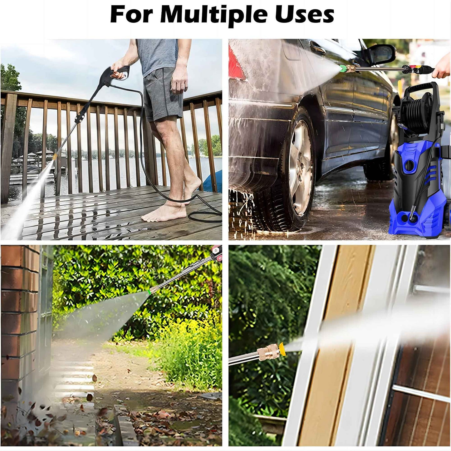 YouYeap 3000 PSI Electric Pressure Washer 2.0 GPM for Household, Great for Cars, Patios, Siding, Driveways