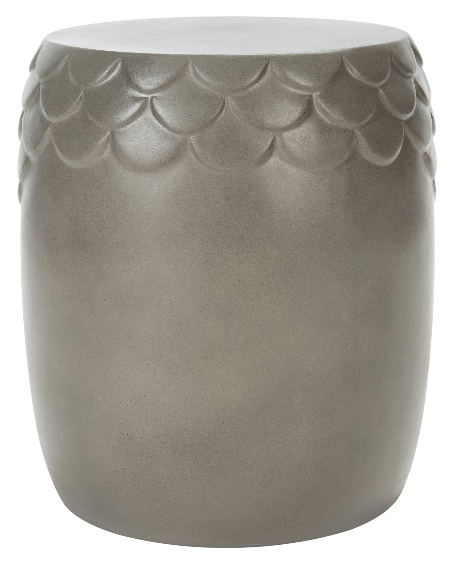 SAFAVIEH Julyvia Outdoor Patio Concrete Accent Stool, Dark Grey