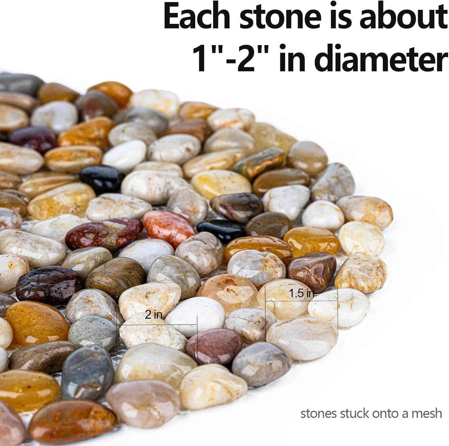River Rocks Stepping Stones Pavers Outdoor for Garden Walkway, Pebbles Polished Gravel for Yard Lawn Patio Pathway Landscaping, 6PACK (Roundness)