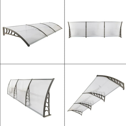 Zimtown 40"x120" Patio Front Door Patio Cover Awning Transparent Board & Gray Holder