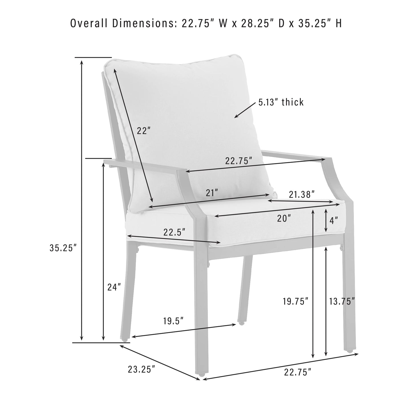 Crosley Furniture Otto 2-Piece Outdoor Chair Set, Dining Patio Chairs for Deck, Backyard
