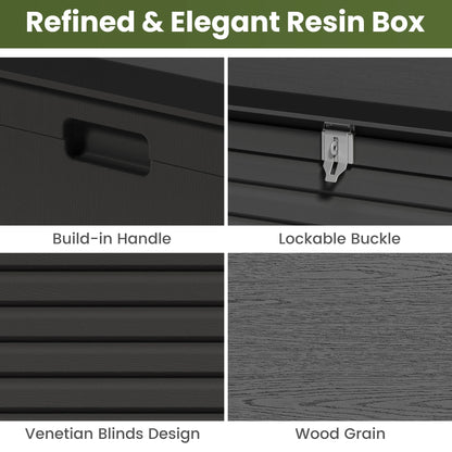 Outdoor Storage Box, 130GAL Waterproof Deck Box, Lockable Pool Patio Storage Indoor Toy Box, Outdoor Storage Bench for Porch, Max Load Weight 500LBS