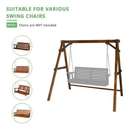 OverPatio Swing Frame Wooden Porch Swing Stand A-Frame 600lbs Capacity