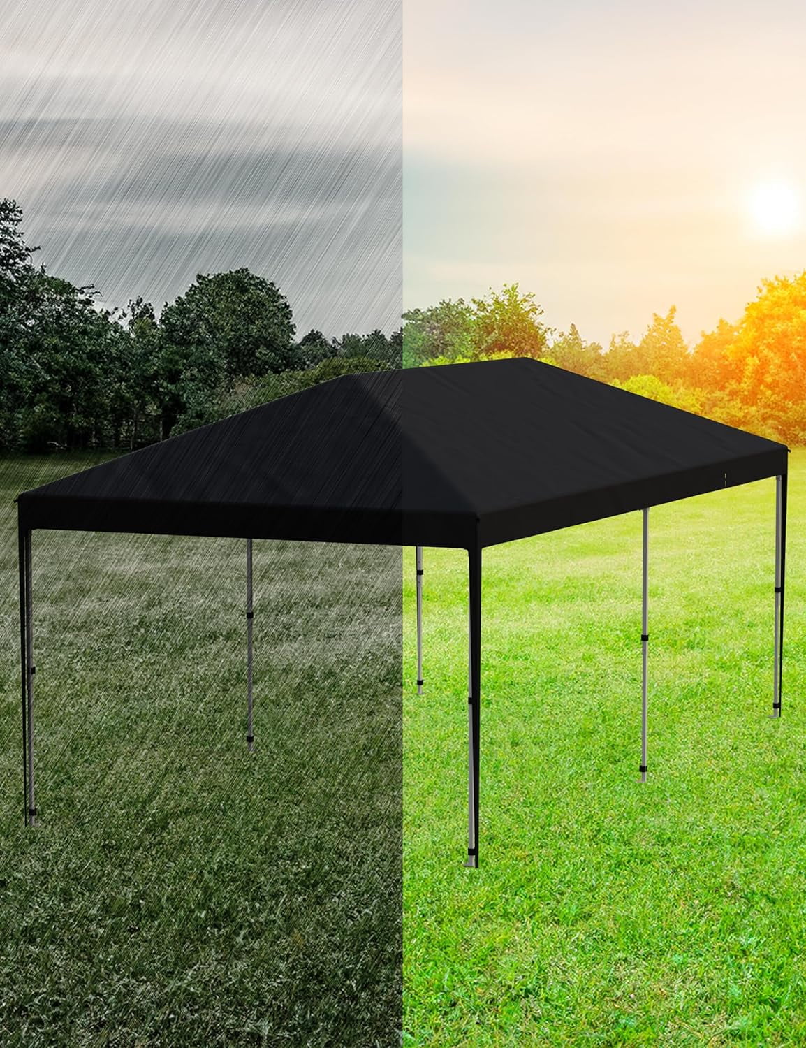 Telyswee 10'x 20' Pop Up Canopy Tent for Parties, Heavy Duty Commercial Canopy Tent Outdoor Vendor Party Tent Waterproof Gazebo Shelter for Patio Outdoor Party Events