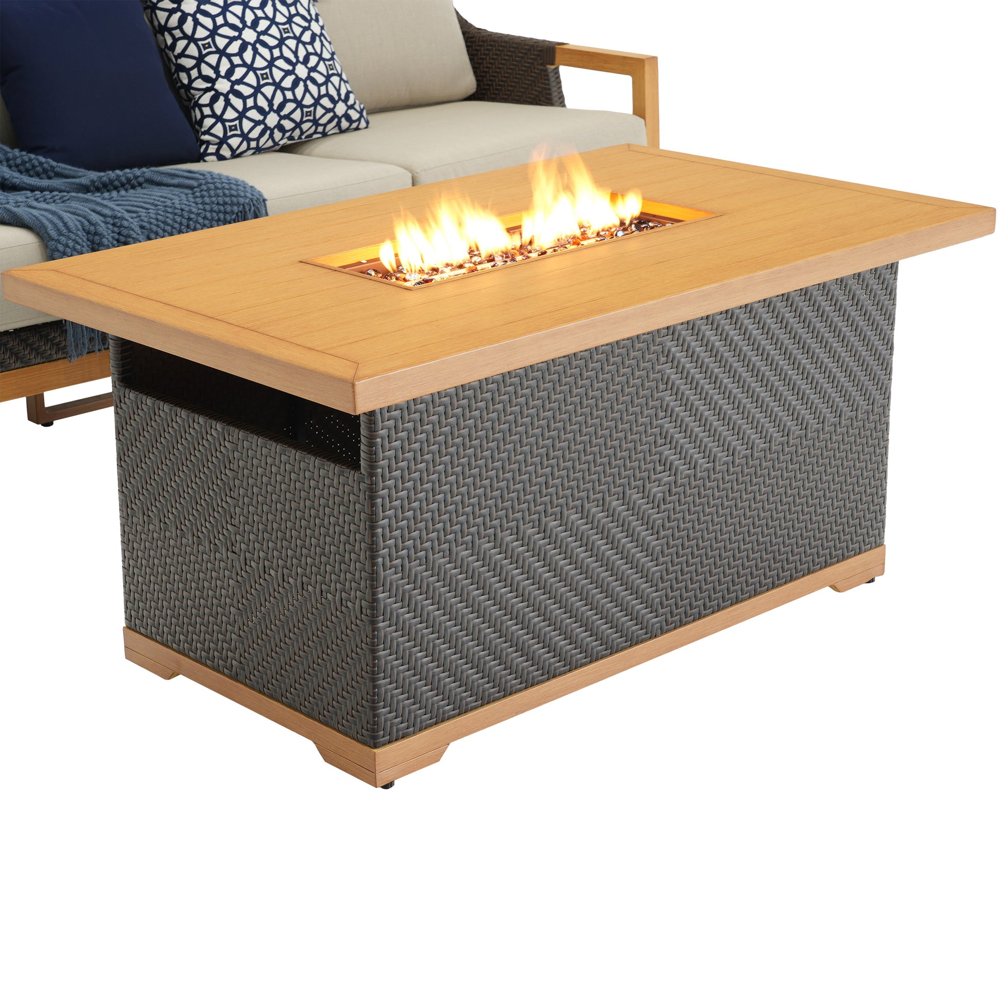 Galina 4-piece Fire Outdoor Patio Seating Set