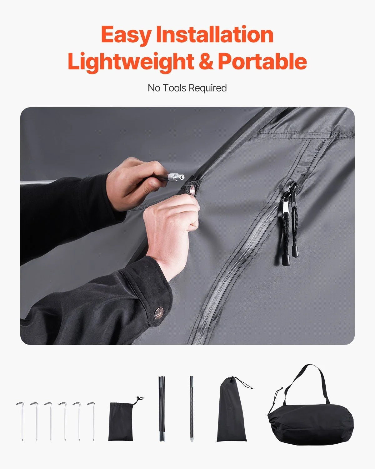 Extra-Large Bike Storage Tent, Waterproof Fan-Shaped Bike Shelter for Garage or Patio, Holds 5+ Bikes