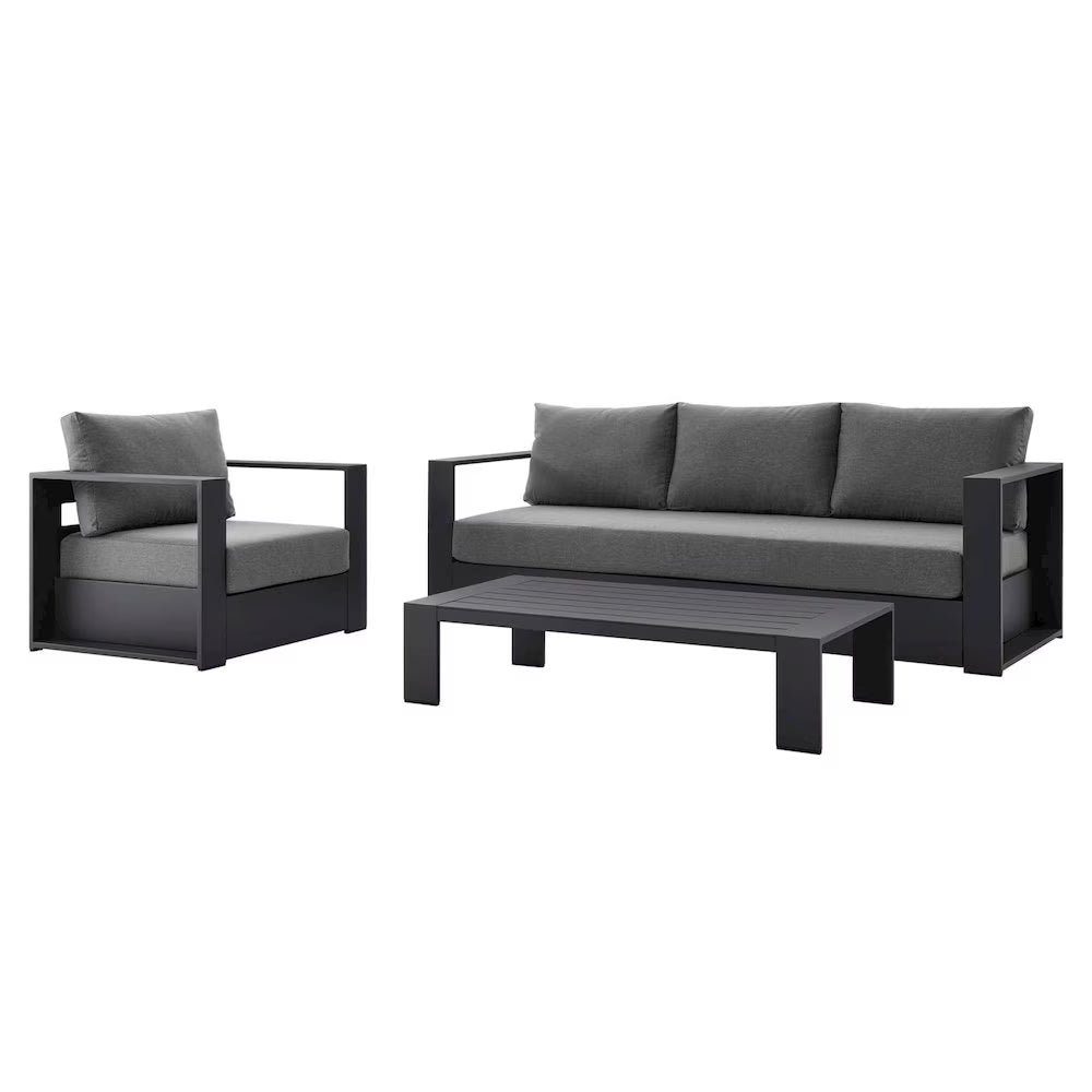 Modway Tahoe 3-Piece Outdoor Patio Powder-Coated Aluminum Set
