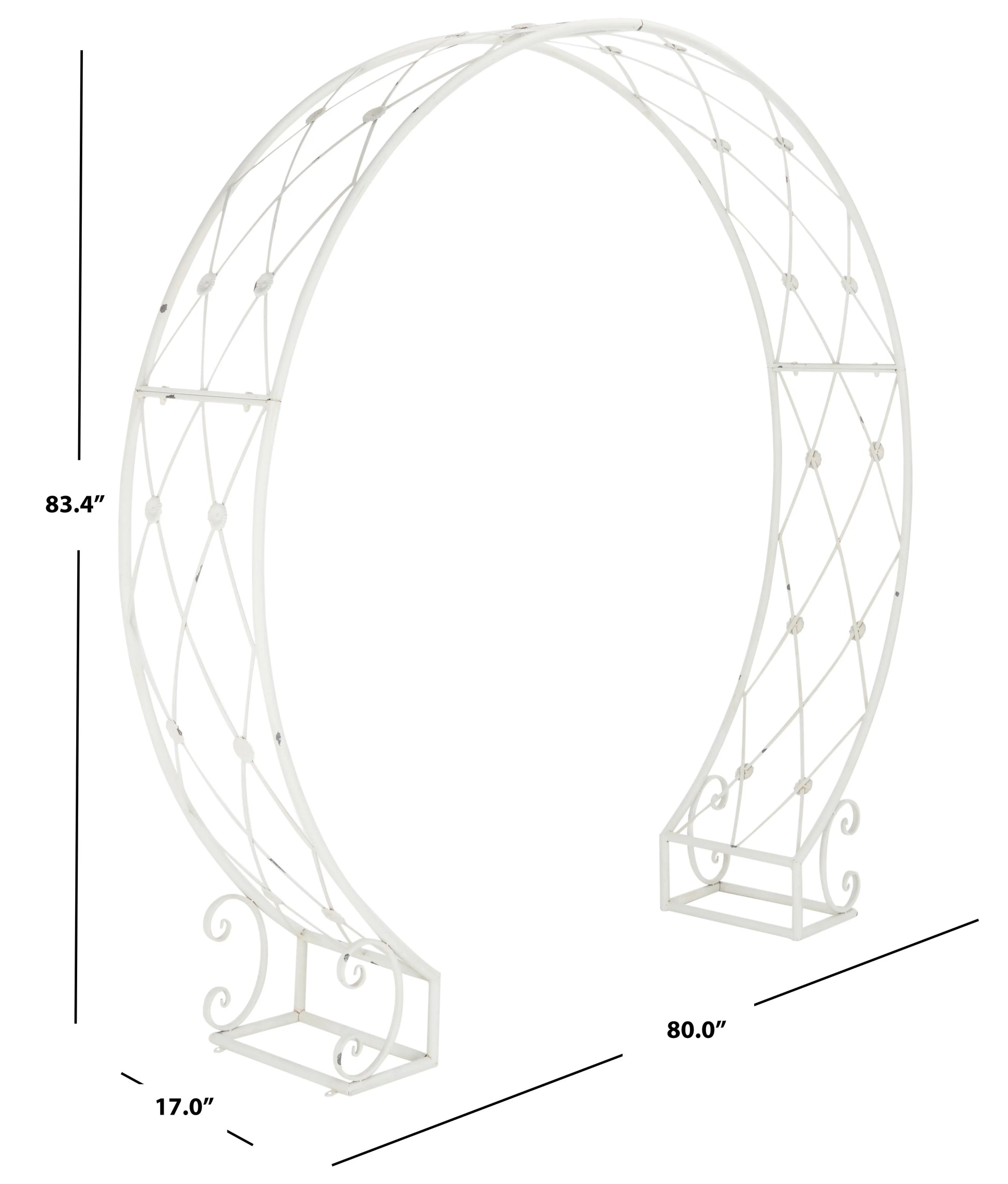 SAFAVIEH Mizell Outdoor Patio Moon Gateway, Antique White