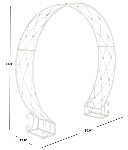 SAFAVIEH Mizell Outdoor Patio Moon Gateway, Antique White