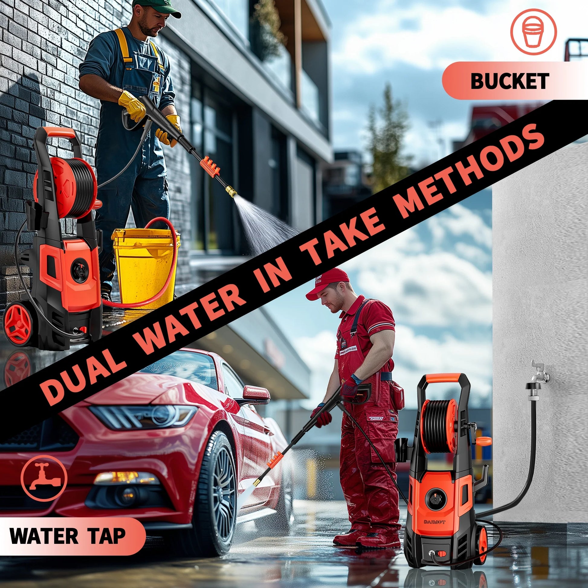 Electric Pressure Washer 3500 PSI, Max 2.4 GPM with Foam Cannon & 4 Nozzle Tips, Electric Power Washer for Cars, Fences, Driveways, Home, Patios - Powerful Power Washers Electric Powered