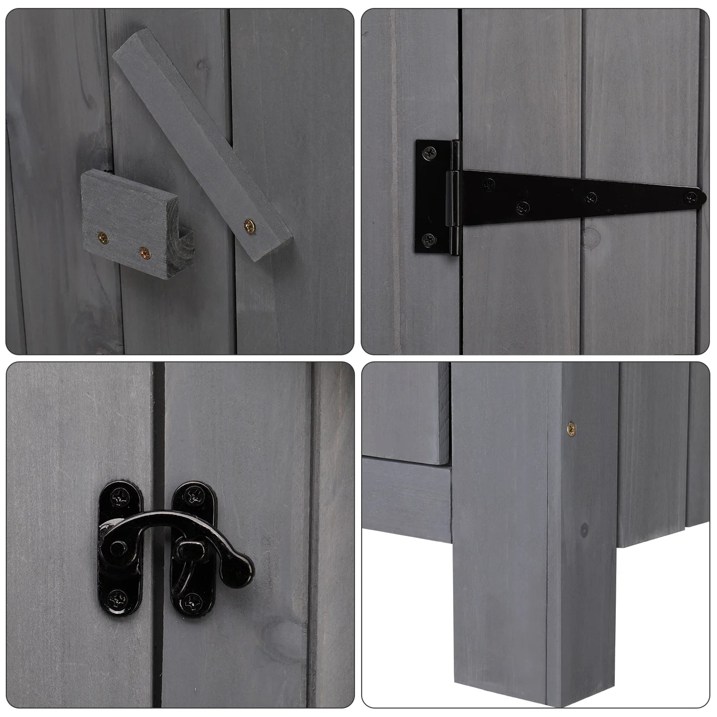 iTopRoad 70in Outdoor Storage Shed for Garden Tools, Wooden Patio Shed Lockers