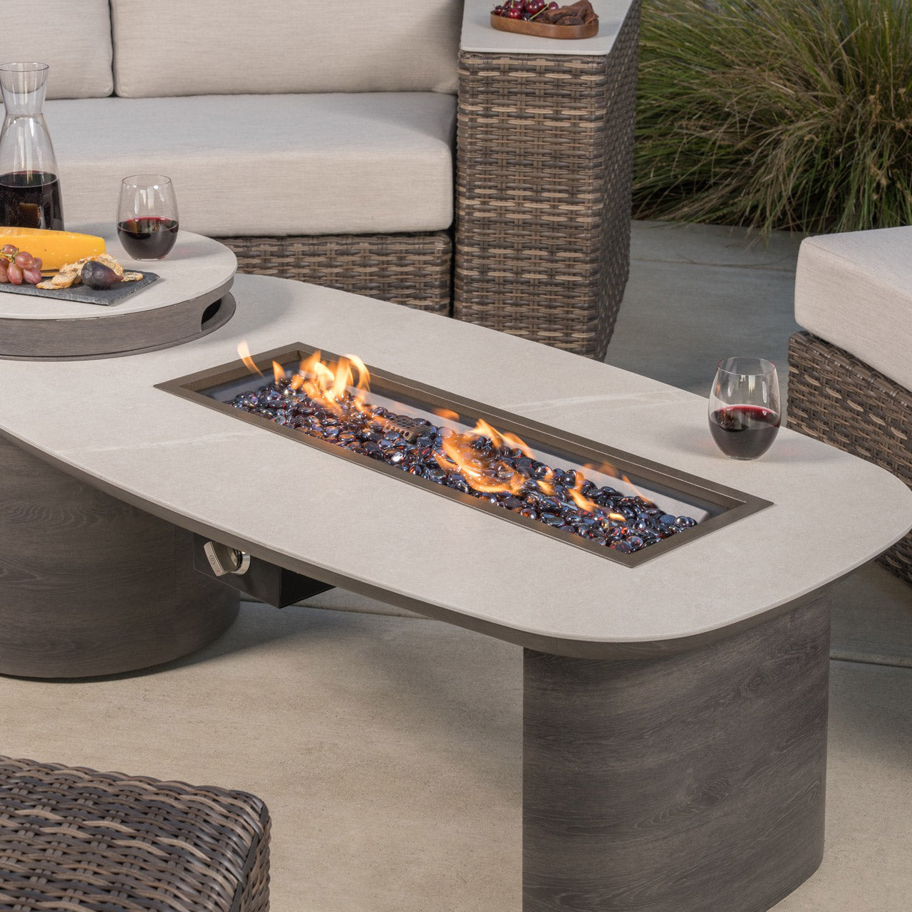 SunVilla Middleton 7-piece Fire Outdoor Patio Sectional Seating Set