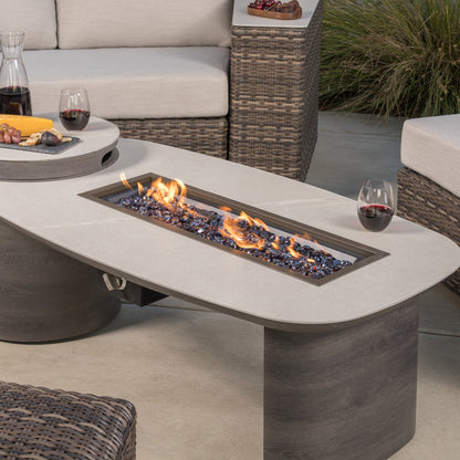 SunVilla Middleton 7-piece Fire Outdoor Patio Sectional Seating Set